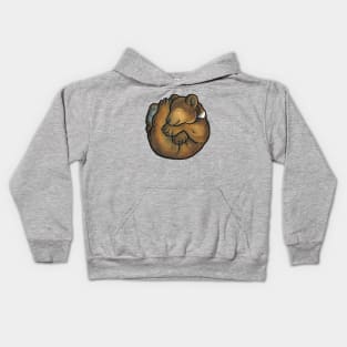 Sleeping brown bear cub Kids Hoodie